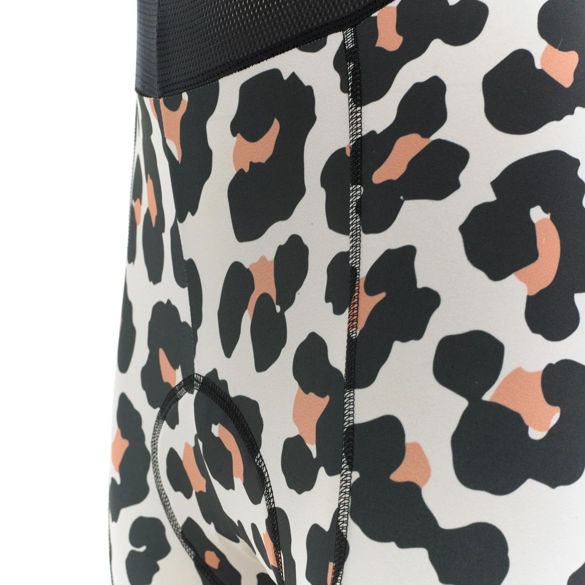Womens Leopard Print Cycling Bib Shorts - Image 4